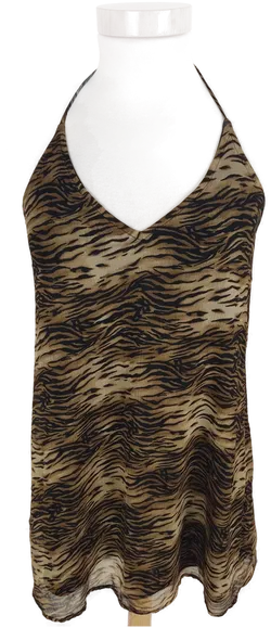 Schulterfreies Amisu Damen-Top in Animal Print, Größe L - Bild 1