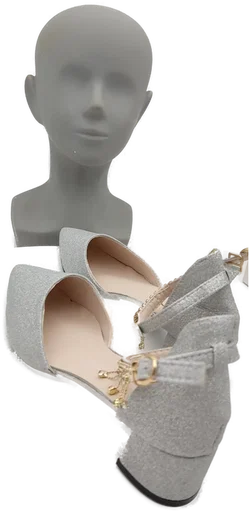 Silberfarbene Glitzer-Pumps mit Strass-Anhängern Gr. 41 | Neu mit Etikett - Bild 4
