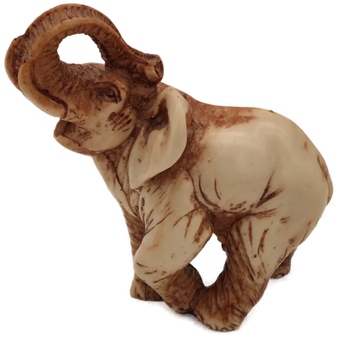 Keramik-Elefant in Creme und Braun | Vintage-Charme – Bild 1