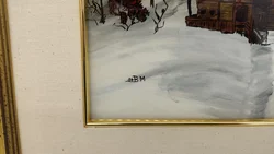 Bild Hinterglasmalerei "Bauernhof in Kärnten" mit Rahmen von Margarete Becksteiner – Vorschau 3