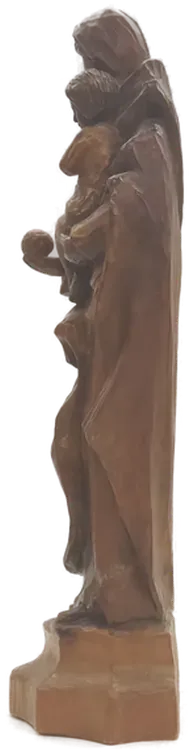 Handgeschnitzte Holzfigur mit Maria und Jesuskind, Höhe ca. 42cm – Bild 3