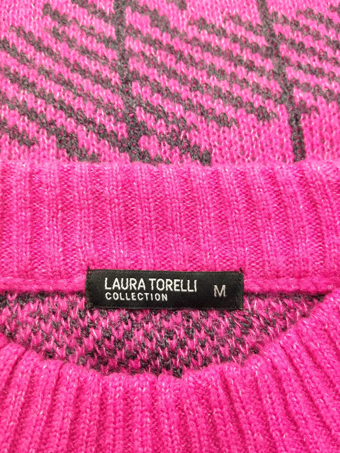 Damenpullover Laura Torelli Pink Kariert | Retro-Charme – Bild 4
