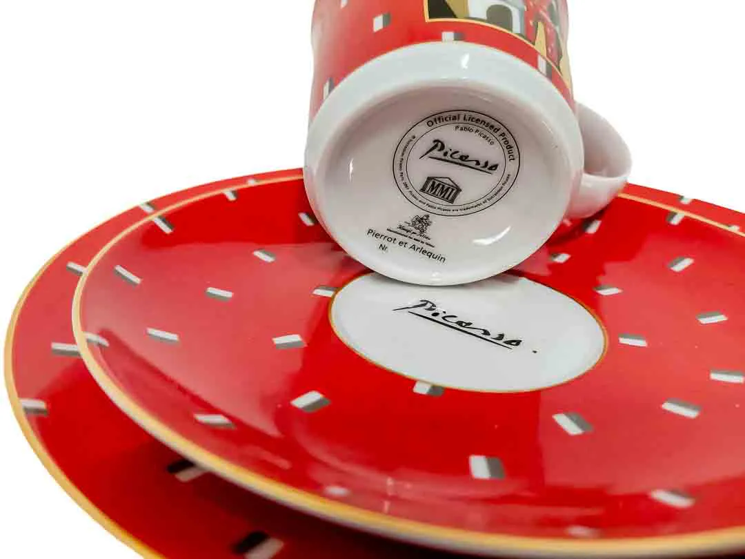 Picasso Porzellan-Set „Pierrot et Arlequin“ – Tasse mit Teller – Bild 2