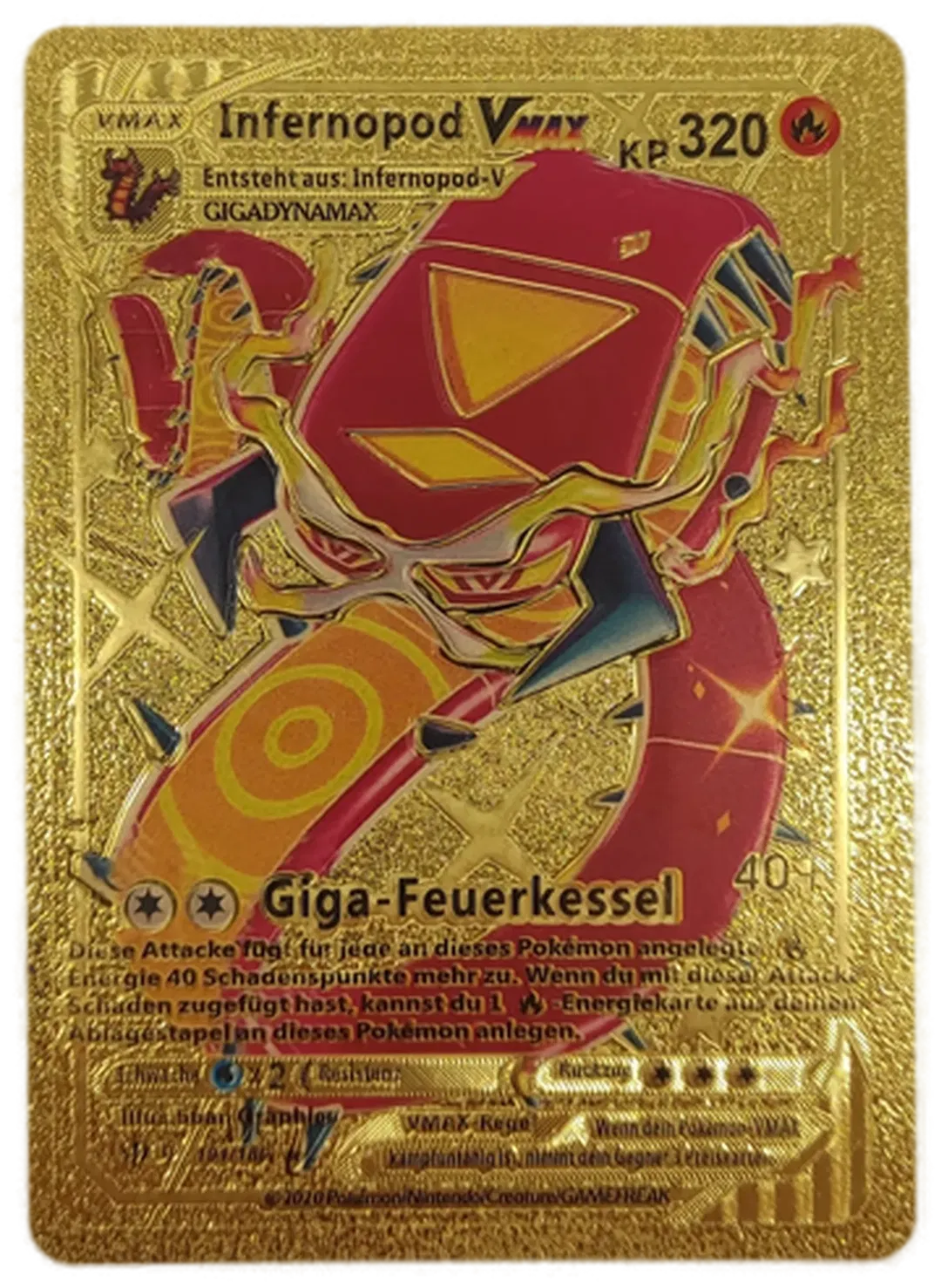  Pokémon Sammelkarte Goldfolie Infernopod Vmax - Bild 4