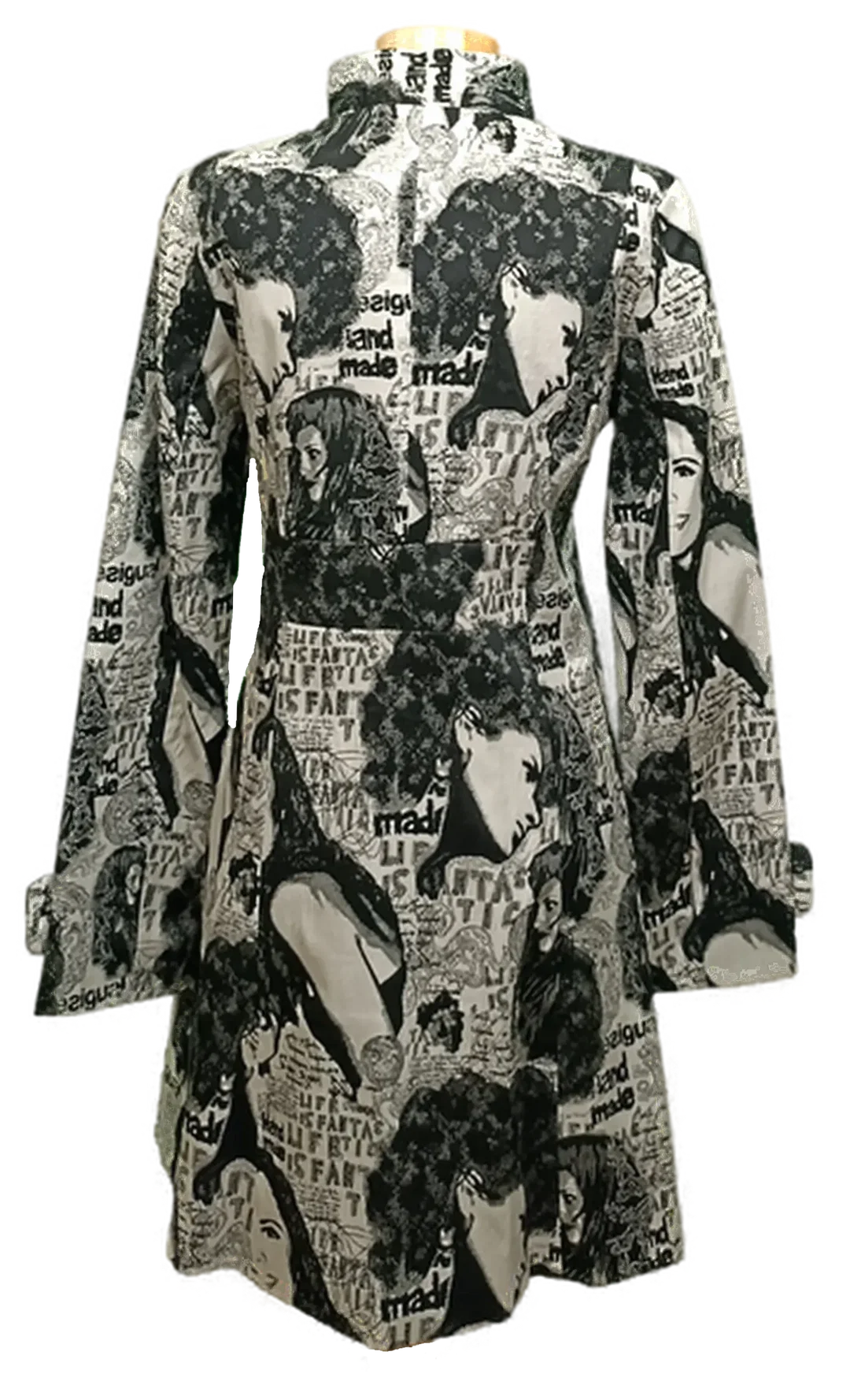 Desigual Damen Mantel gemustert schwarz/weiß Gr. M – Bild 2
