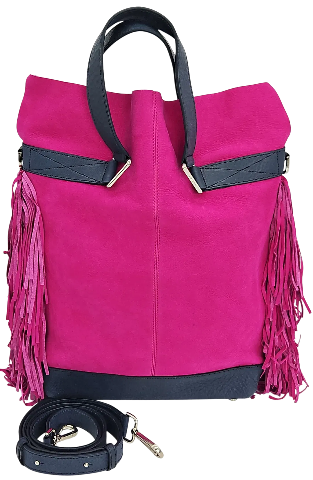 Max V. Koenig Damen Lederhandtasche mit Fransen, lila - Höhe ca. 37 cm - Bild 1