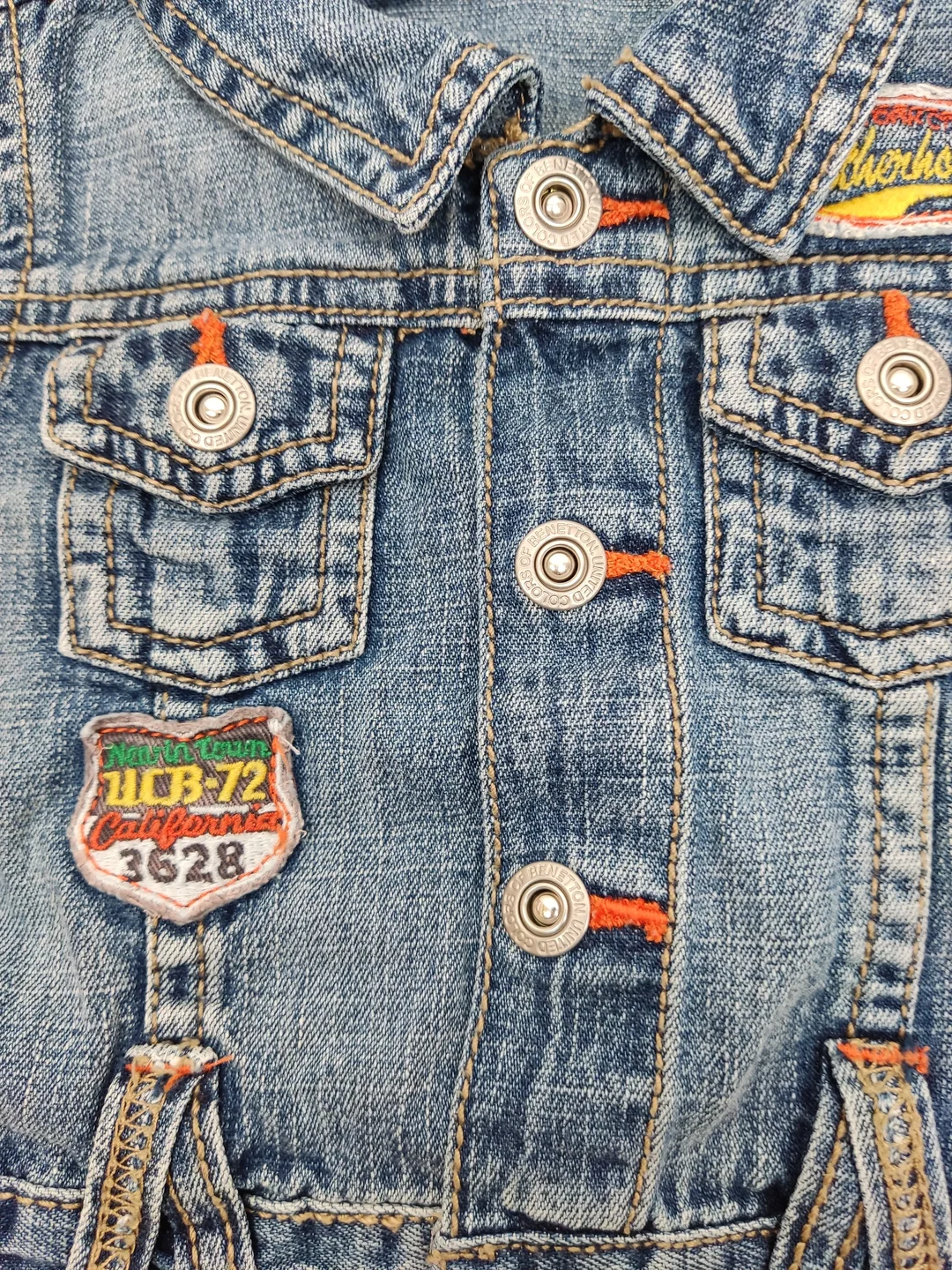 Benetton Kinder Jeans Jacke blau Gr. 60 – Bild 4