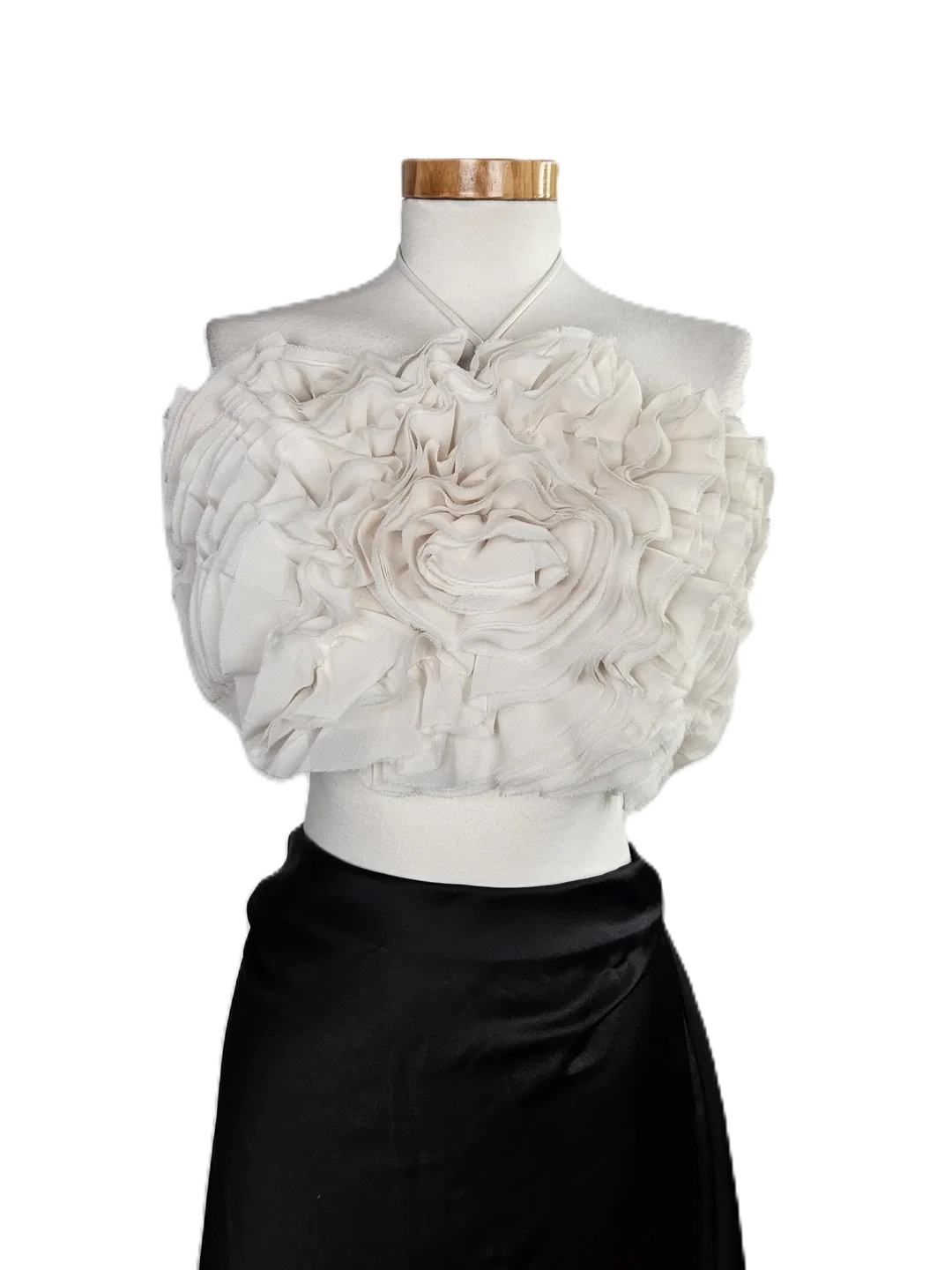 ZARA Damen Blumen-Bustier, cremeweiß - Gr. M / 38  - Bild 4