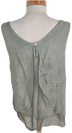 Top mit Rundhalsausschnitt, grün, Größe 36 (geschätzt) - Bild 5