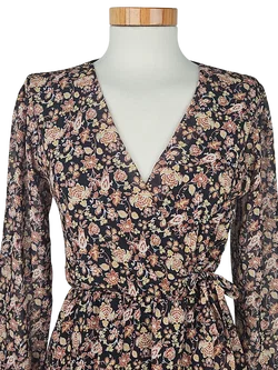 JOHANNA Damen Midikleid, schwarz/grün - Gr. XS  - Bild 4