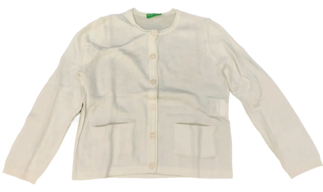 United Colors of Benetton Kinderstrickjacke weiß Gr. XXS – Bild 1