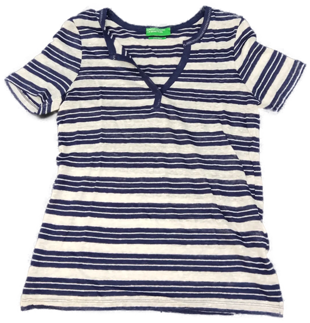 United Colors of Benetton Kindershirt blau/weiß Gr. XS/ECH – Bild 1