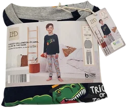 L&D Kinder-Halloween-Pyjama Glow in the Dark #5, blau - Gr- 122/128