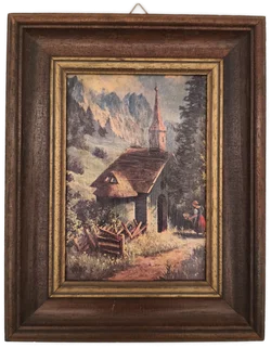 2 kleine Dekobilder mit Holzrahmen, Vintage - Bild 2