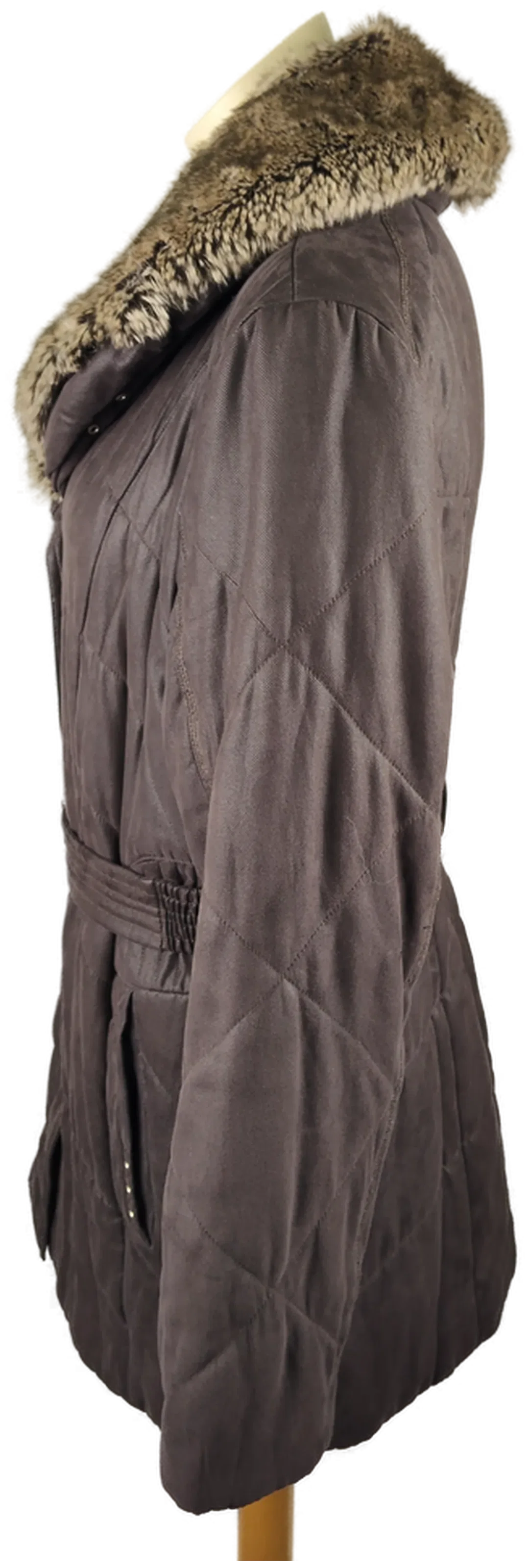 Damen-Winterjacke Gerry Weber | Dunkelbraun mit Fellkragen – Bild 2