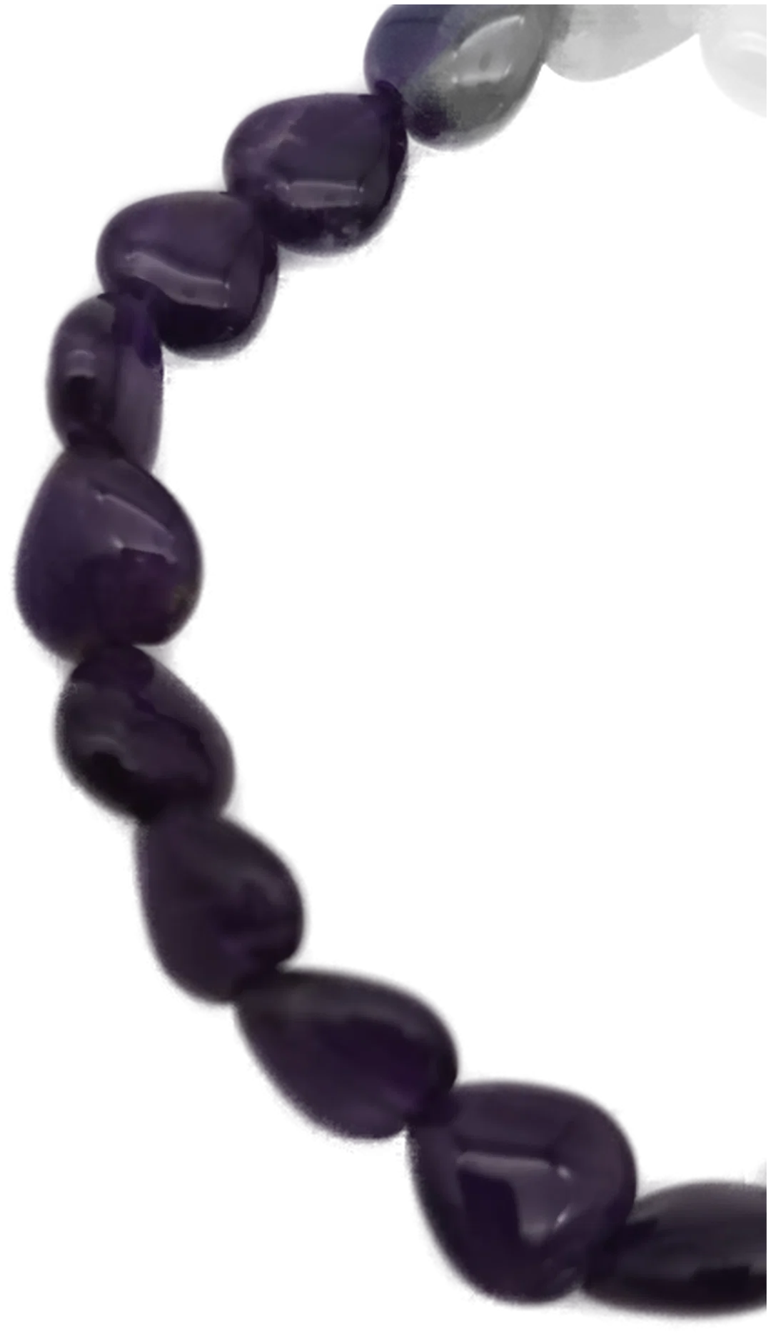 Armband, Herzperlen aus Amethyst, lila – Bild 2