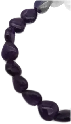 Armband, Herzperlen aus Amethyst, lila – Vorschau 2