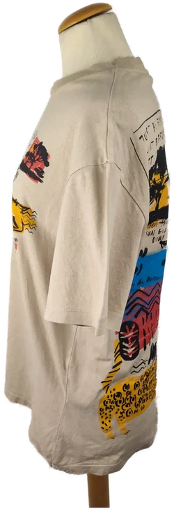 Damen T-Shirt Bershka Beige Animal-Print | Sommer-Charme – Vorschau 2