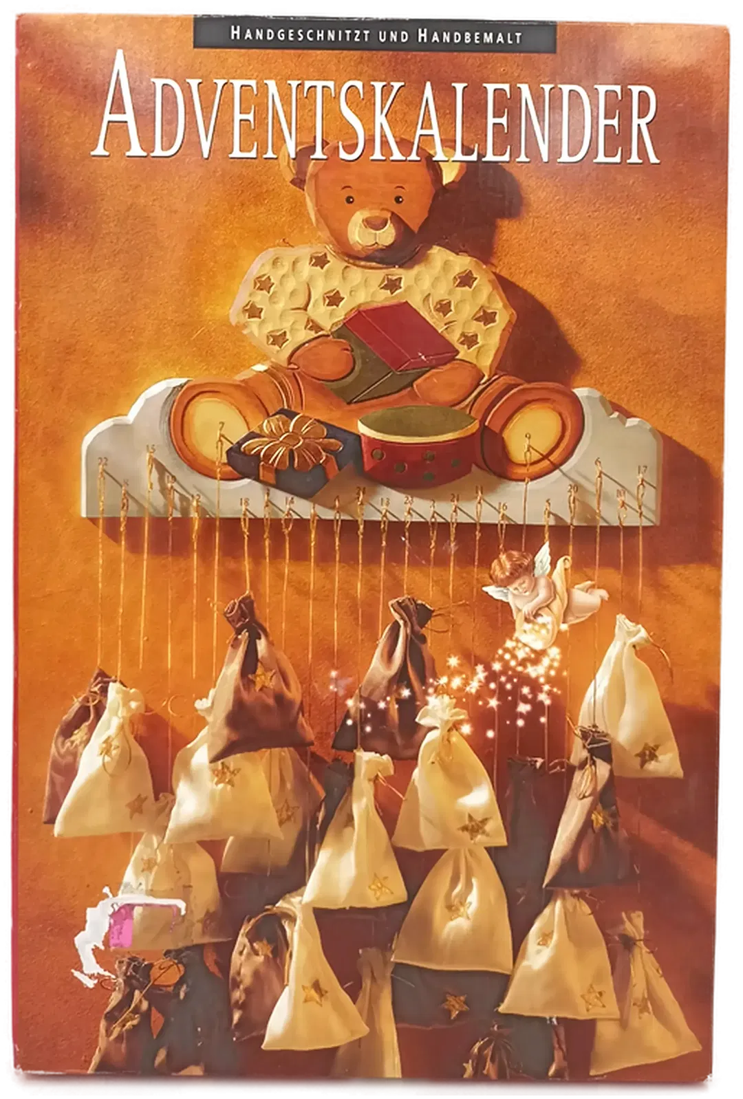 Adventskalender handgeschnitzt und handbemalt mit 24 Säckchen zum Befüllen - Bild 1