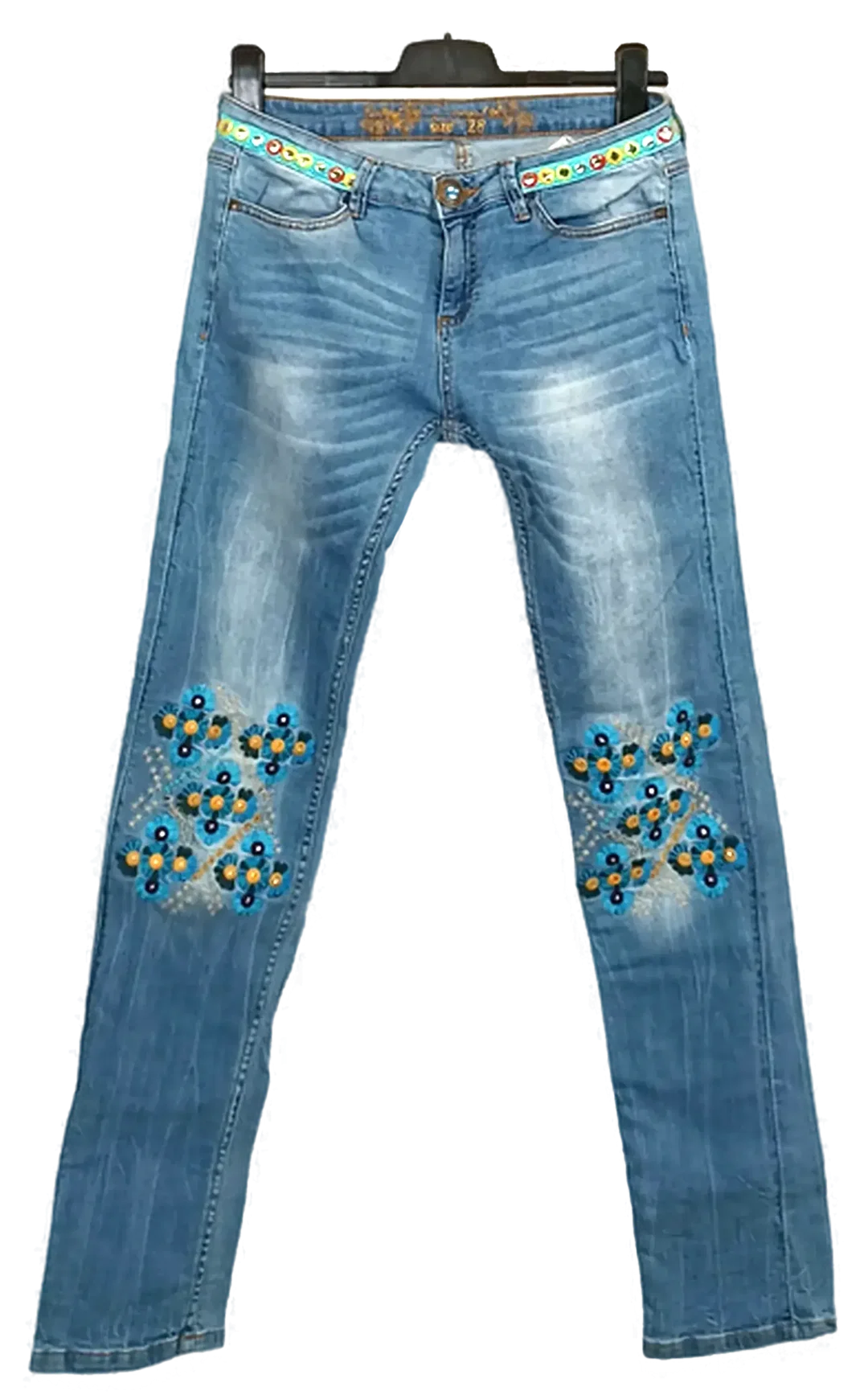 Desigual Damen Jeans blau gemustert Gr. 28 - Bild 4