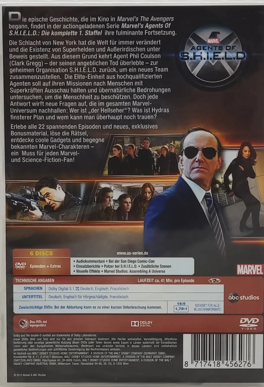 DVD 6 Disc's Marvel "Agents of S.H.I.E.L.D." Die Komplette erste Staffel mit Clark Gregg – Bild 2