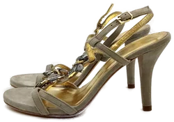 Damen Ziegenvelourleder Sandalen Grau Gr. 38 - Bild 2