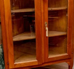 Vintage Biedermeier Eckschrank, Mahagoni, 2-türig mit Glas - Bild 2