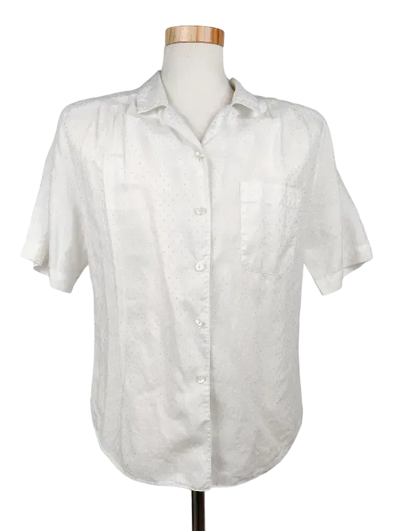 Vintage J. Leopold Damen Bluse, weiß - Gr. XL  - Bild 4