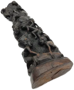 Makonde Lebensbaum Ebenholzfigur schwarz - Bild 4