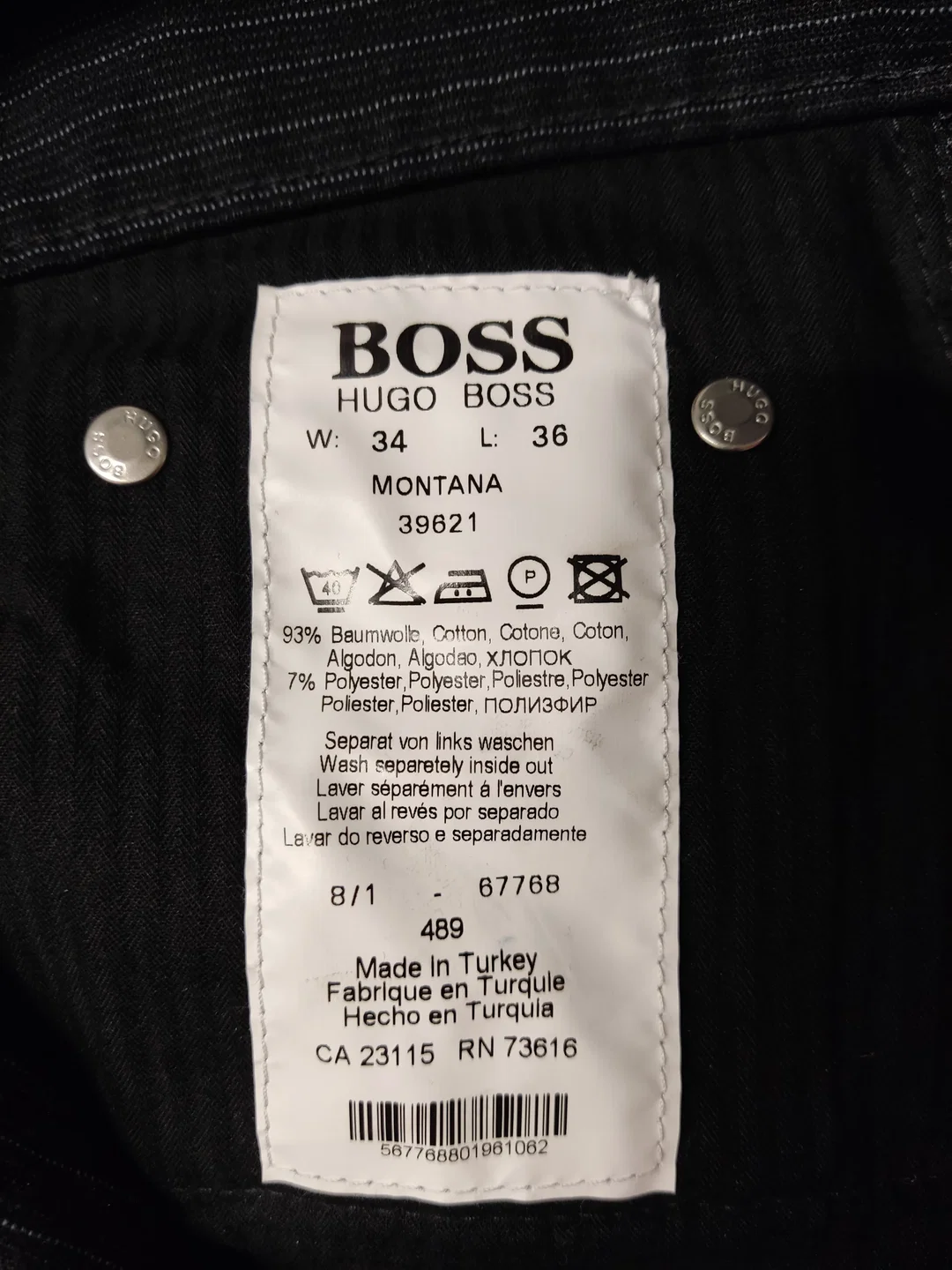 Boss Herren-Hose Gestreift Baumwolle W34 L36 | Sehr Gut Erhalten – Bild 3