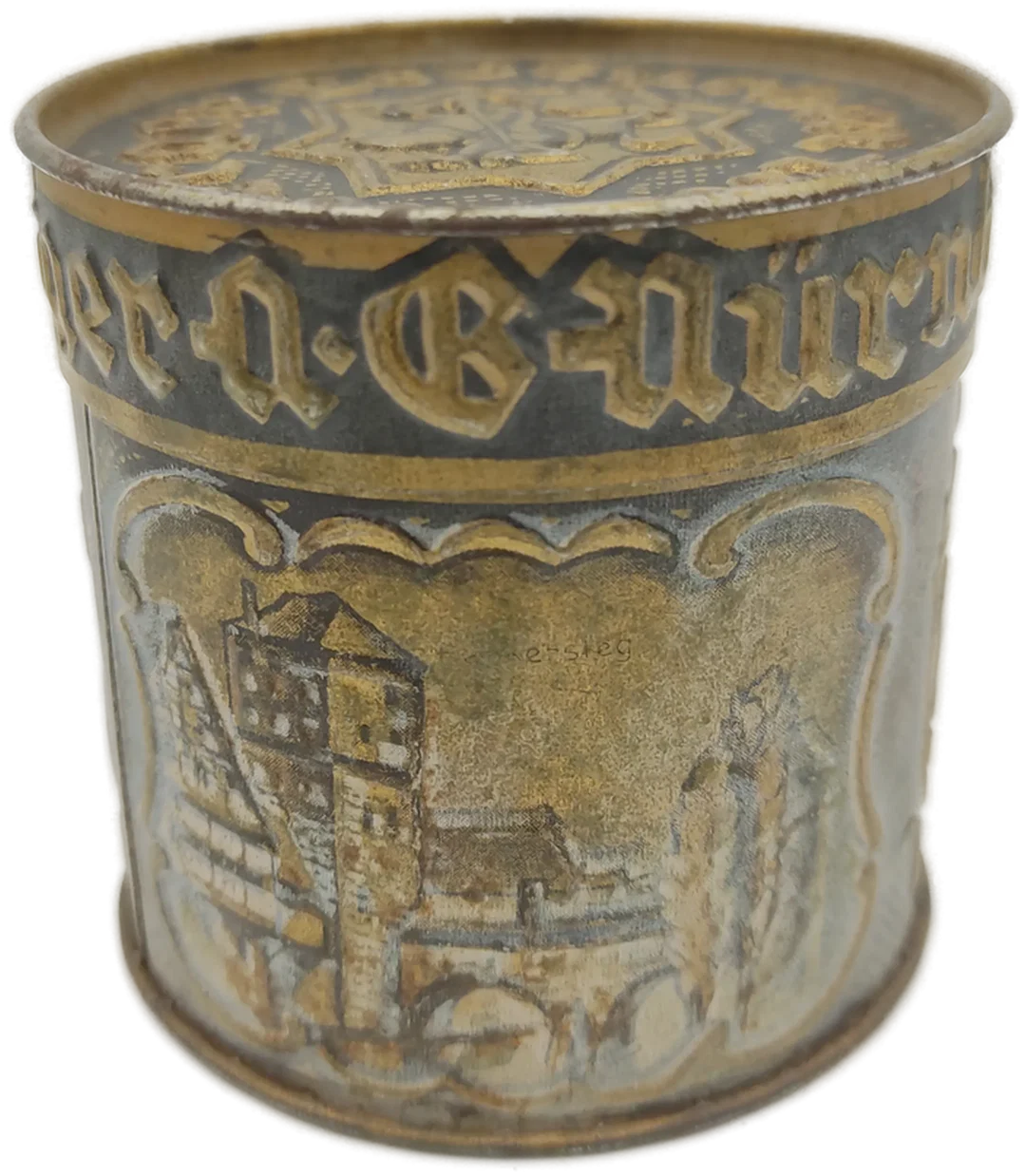 Nürnberger Lebkuchendose Gold, geprägtes Relief | Vintage-Schatz – Bild 3