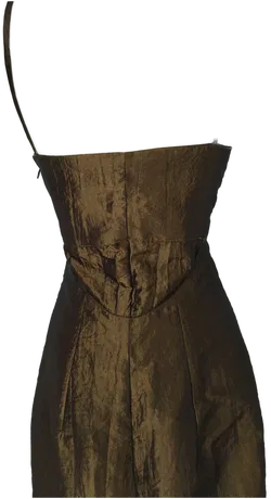 Abendkleid mit Stola -changierend braun/olive - Bild 5