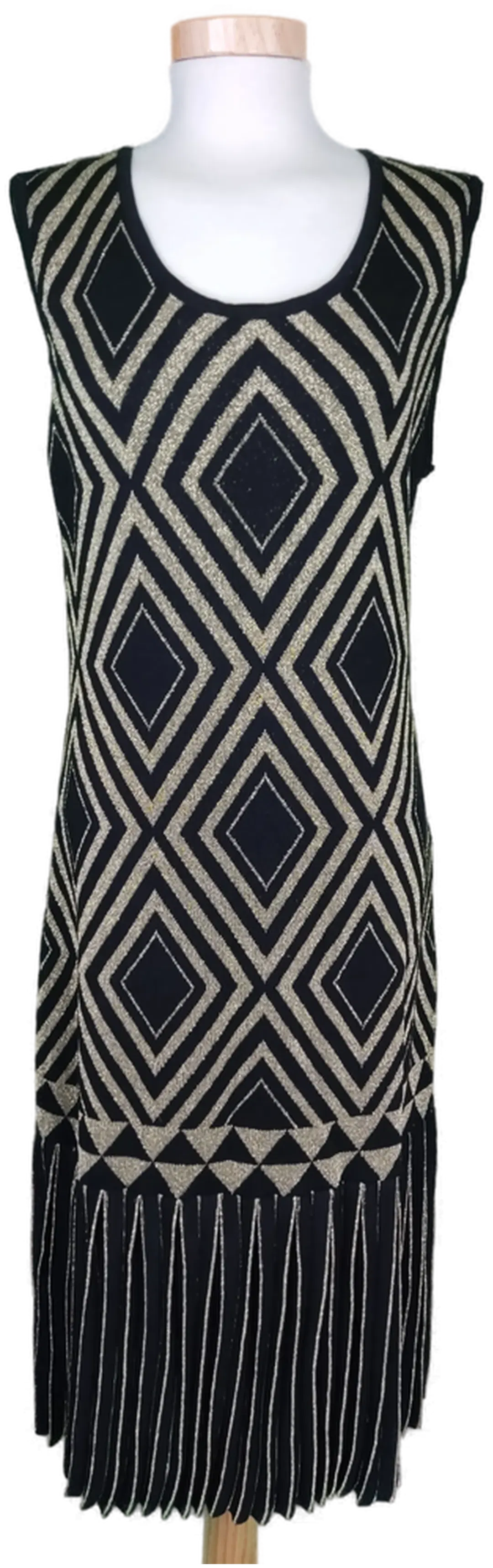 Mona Damen Strickkleid schwarz/gold - 44 - Bild 4