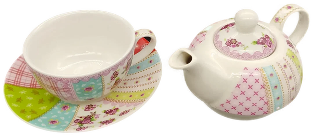 Gottawa Porzellan/Keramik "Tea for one" Set 4teilig Teekanne mit Tasse und Untertasse – Bild 5