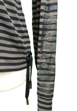 Marc Cain Sports Damenshirt gestreift grau/schwarz Gr. S – Vorschau 3