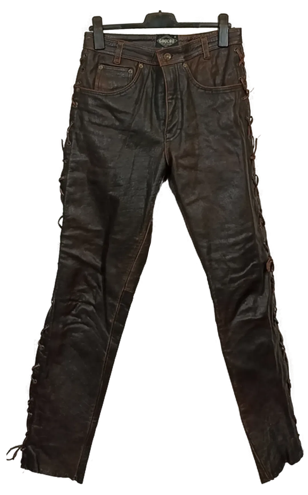 Gaucho Herren Leder Motorradhose braun Gr. 34 - Bild 4