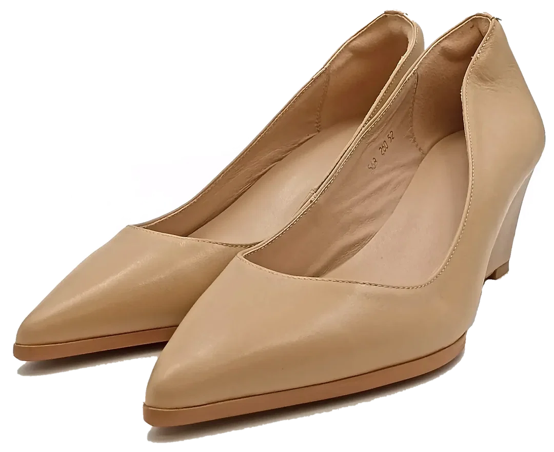 Glattlederwedges creme Gr. 40,5 - Bild 1