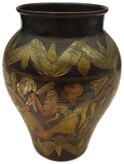 Vintage Ägyptische Vase mit Pharaonen-Relief – Vorschau 5