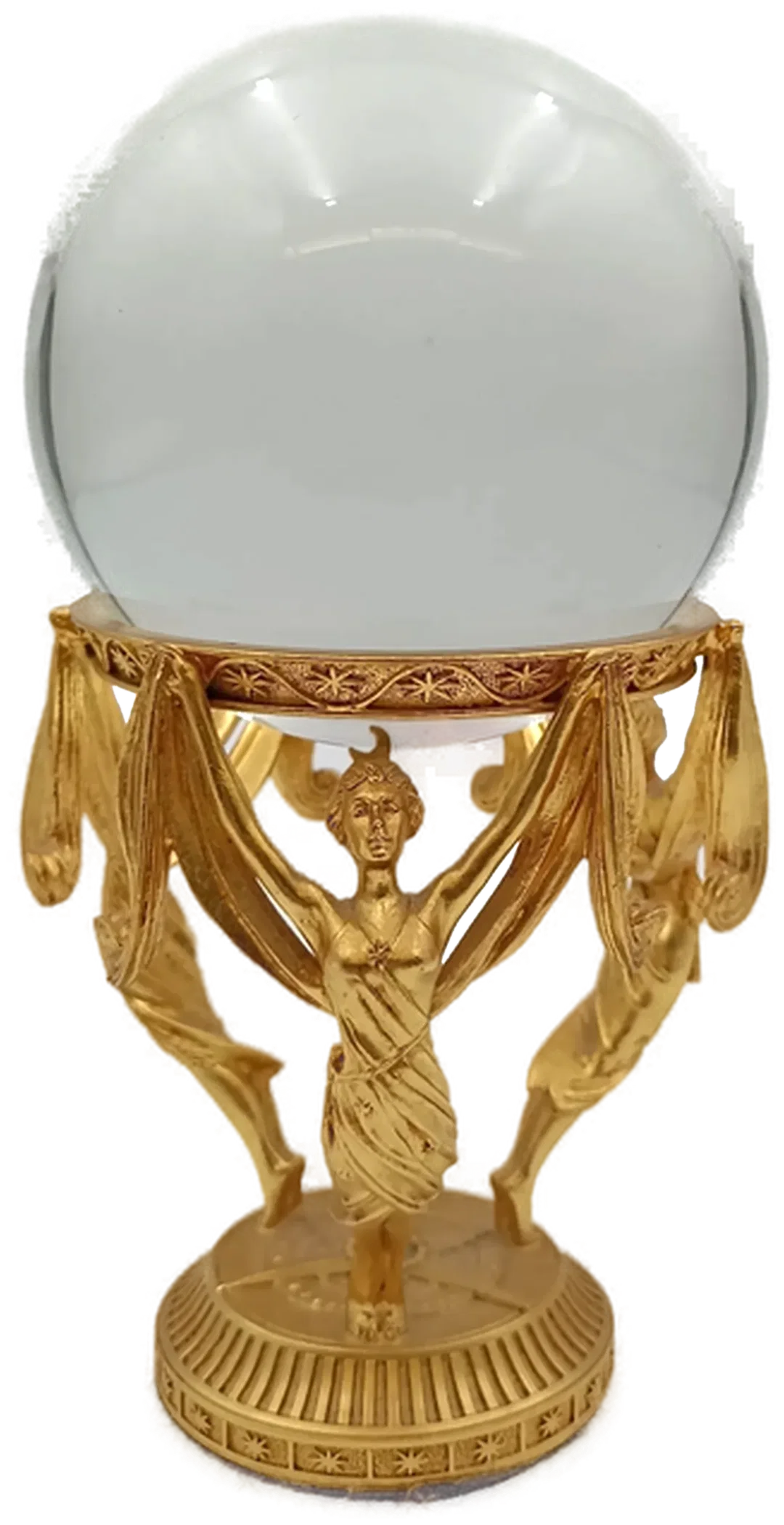 Franklin Mint Crystal Visions Kristallkugel 1989 – 24K Vergoldet mit Original-Bodenlabel – Bild 2
