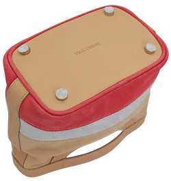 Max V. Koenig Damen Lederhandtasche, beige/grau/pink- Höhe ca. 22 cm  - Bild 4