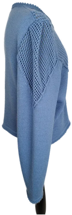 Geyer - Strickjacke hellblau Gr. M /reine Schurwolle /Vintage made in Austria  - Bild 3