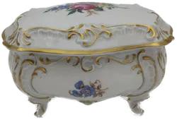 PG  Krone Porzellan Dose weiß/geblümt Vintage - Bild 4