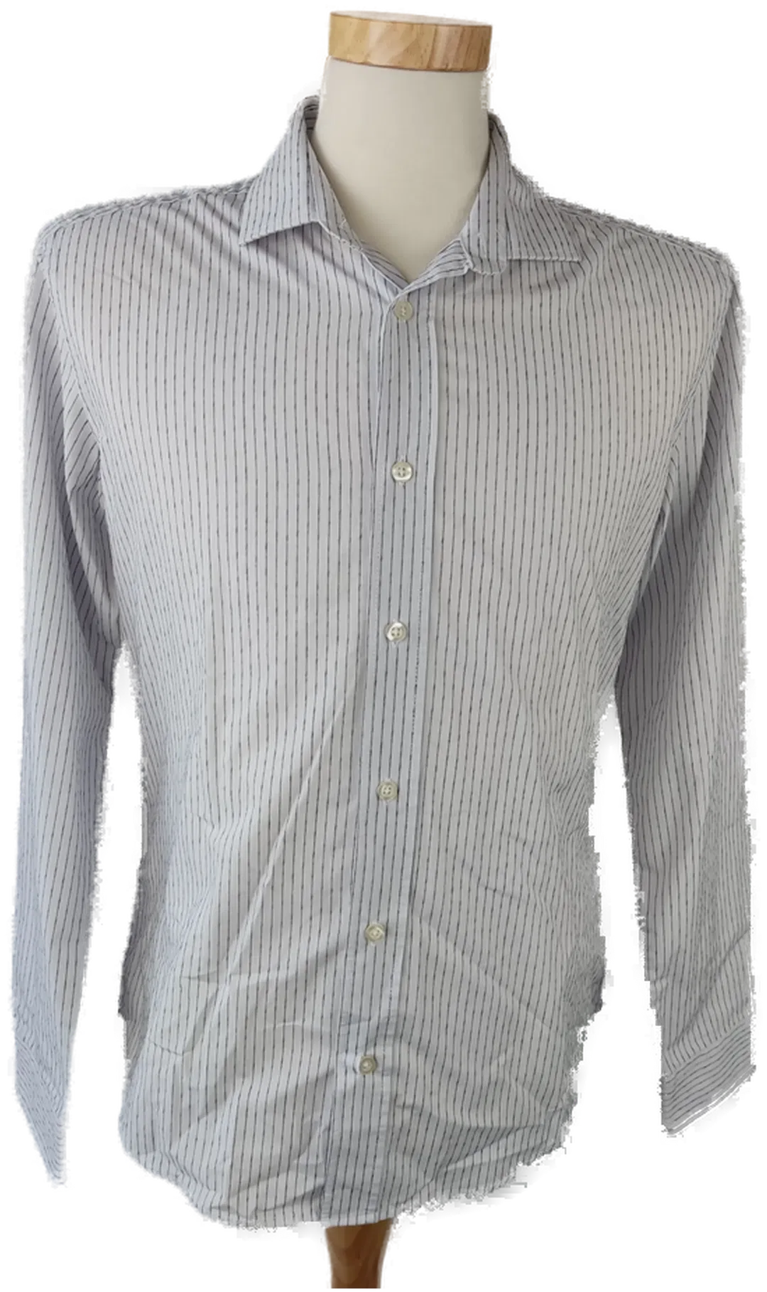 Smog Herrenhemd längsgestreift weiß/violett - M (Slim fit) - Bild 4