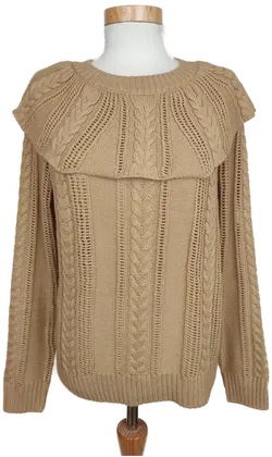 Vero Moda Damen Strickpullover mit Rüschen, hellbraun - S/36 - Bild 1