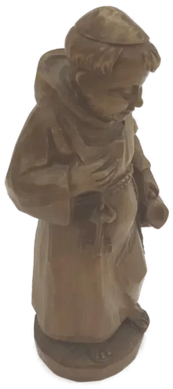 Handgeschnitzte Mönchsfigur aus Holz, ca. 22 cm - Bild 4
