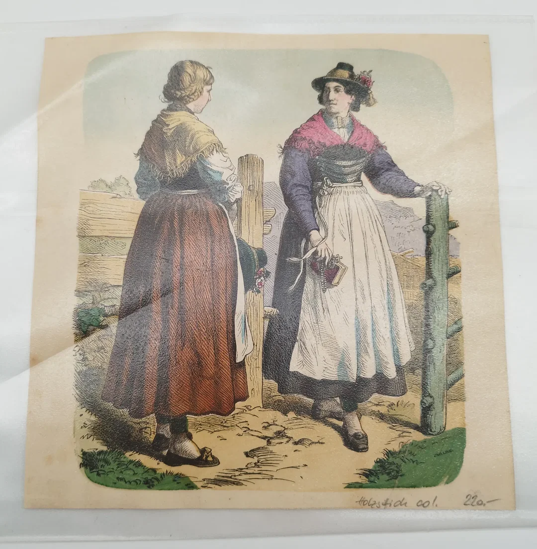 Holzstich Kopie zweier Damen von Knilling – Bild 2