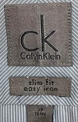 Calvin Klein Herrenhemd gestreift grau/weiß Gr. M - Bild 3