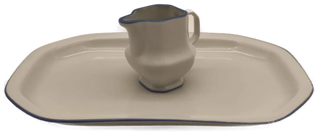 Burg Lindau, Servierplatte und Milchkanne - Bild 1