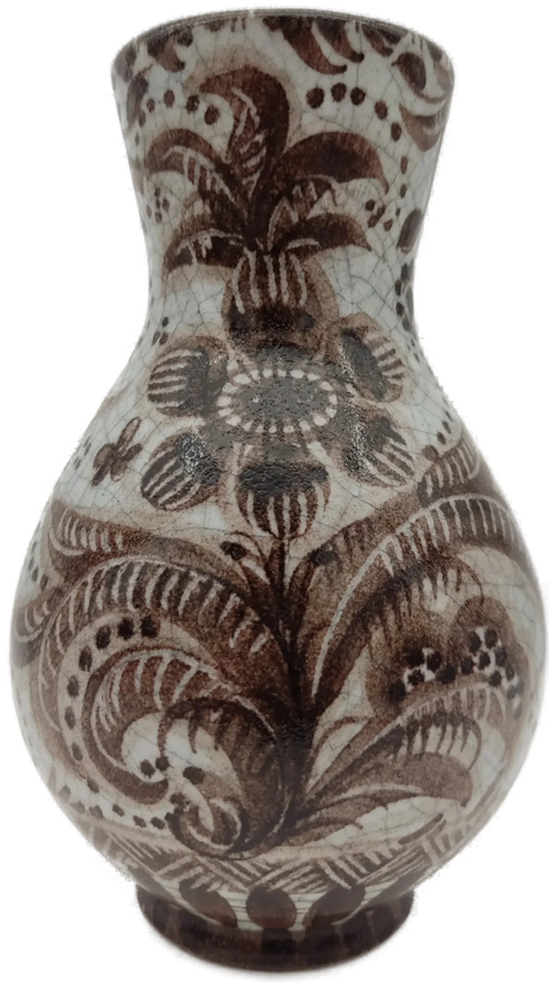  Gmunden-Vase mit Blumendekor von Schleiss Keramik | Neuwertig – Bild 2