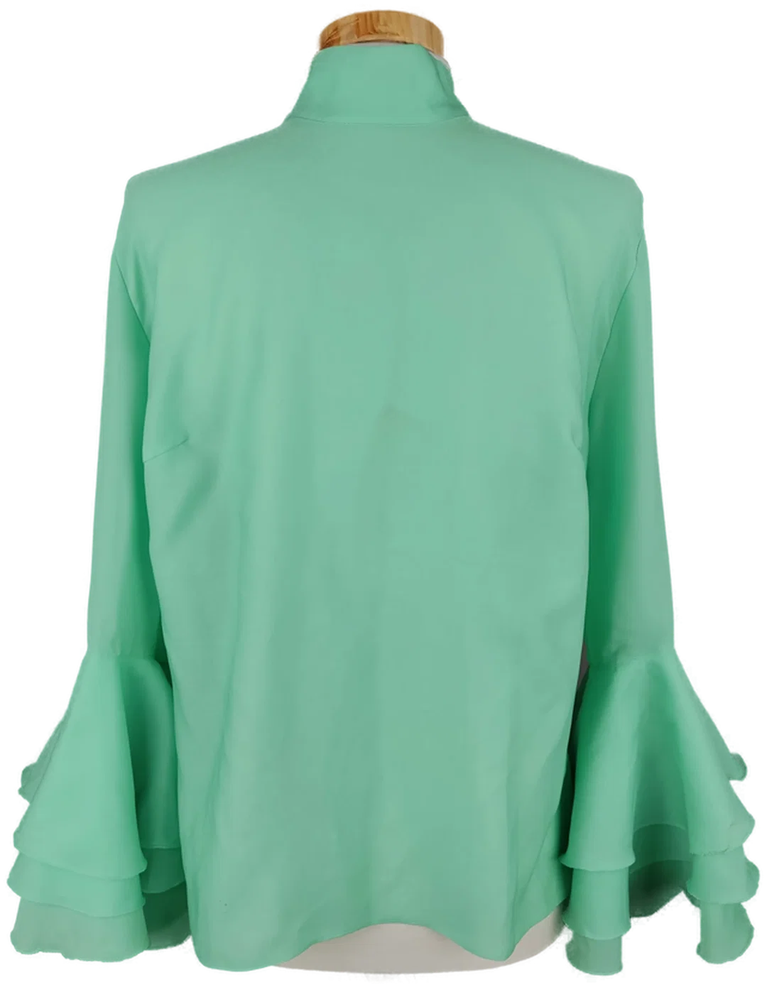 Vintage Damen Bluse mit Trompetenärmeln türkis - L/40 – Bild 3